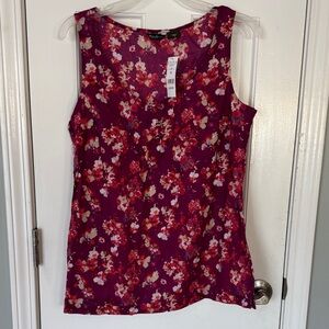 Eddie Bauer Floral Tank Top - Magenta and Coral